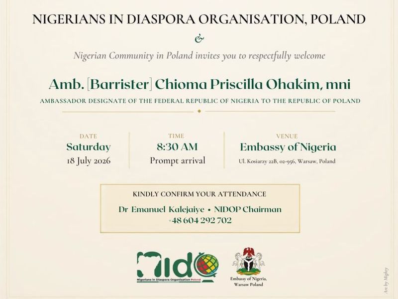 Uroczyste powitanie ambasador Nigerii w Polsce